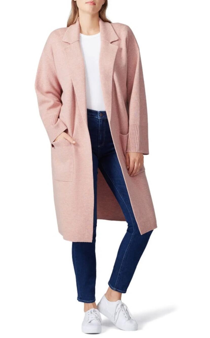 J. Crew Ella open-front long sweater-blazer 2X Blossom Pink AD753